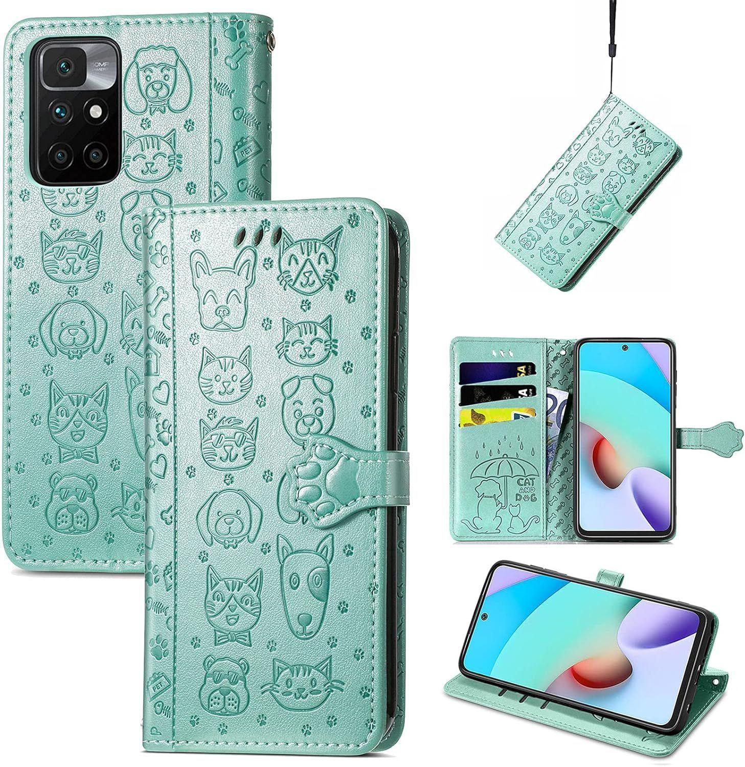 Coque Pour Redmi 10, Antichoc Housse tui En Cuir Pu Flip Ca...