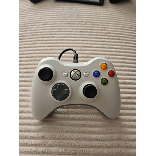 Manette Microsoft Xbox 360 Filaire Compatible Pc Blanche