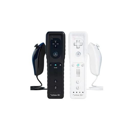 2 Paire Manette De Wii Avec Manette Nunchuck, Contrôleur De Wii Télécommande Controller Pour Wii Remote Motion Plus Intégré Avec Contrôleur Nunchuk Étui En Silicone Dragonne Pour Wii Wii U