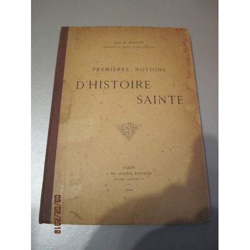 Premières Notions D'histoire Sainte 1920 J De Gigord Éditeur