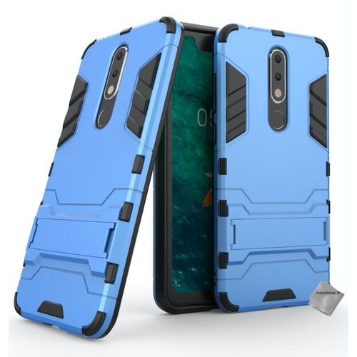 Housse Etui Coque Rigide Anti Choc Pour Nokia 5.1 Plus (2019) + Film Ecran - Bleu Clair