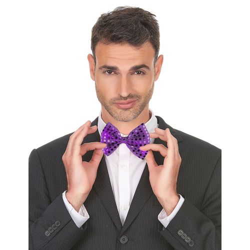 Noeud Papillon Violet Avec Sequins Adulte