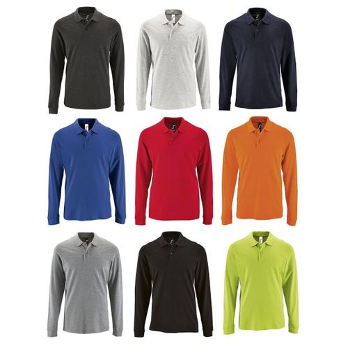 Lot 9 Polos Manches Longues Homme - Multicolore