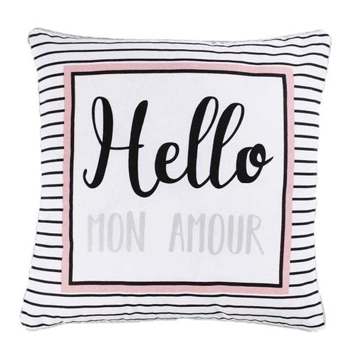 Housse De Coussin "Hello" 40x40cm Noir