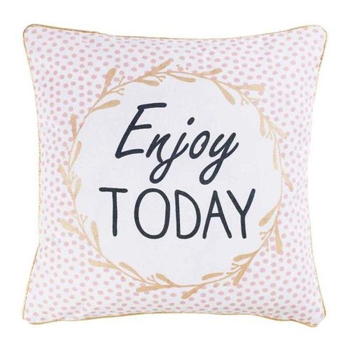 Housse De Coussin "Enjoy" 40x40cm Rose