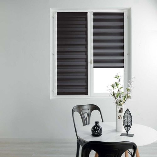 Store Enrouleur Jour Nuit "Daynight" 90x180cm Noir