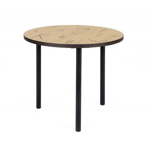 Paris Prix - Table D'appoint Design "Arty Lettres" 50cm Chêne