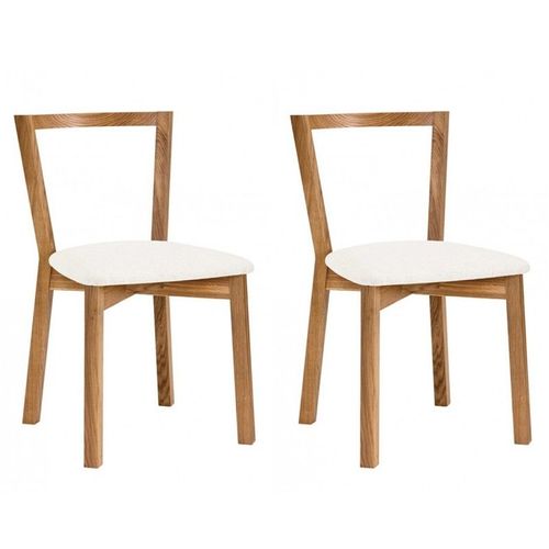 Paris Prix - Lot De 2 Chaises Design "Cee" 75cm Chêne & Blanc