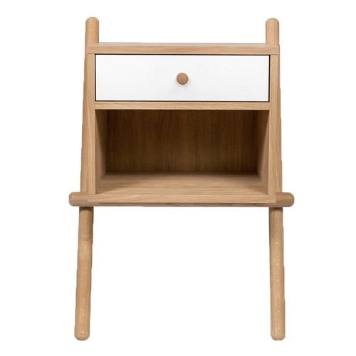 Paris Prix - Table De Chevet Murale 1 Tiroir "Wiru" 70cm Chêne & Blanc