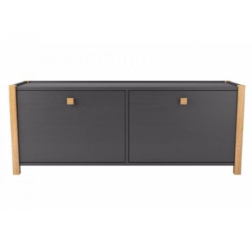 Paris Prix - Meuble À Chaussures 2 Compartiments "Hannover" 125cm Gris