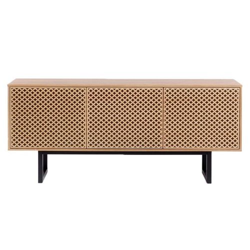 Paris Prix - Buffet 3 Portes Diamant "Camden" 175cm Chêne & Noir