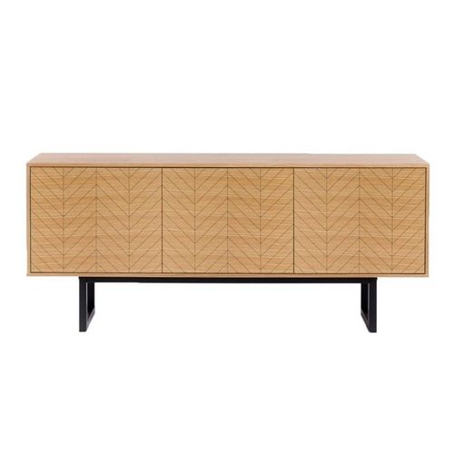Paris Prix - Buffet 3 Portes Triangle "Camden" 175cm Chêne & Noir