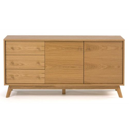 Paris Prix - Buffet 3 Tiroirs & 2 Portes "Kensal" 145cm Chêne
