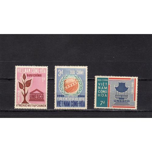 Timbres-Poste Du Vietnam Du Sud (20ème Anniversaire De LU.N.E.S.C.O.)