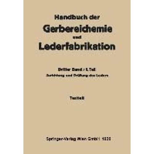 Zurichtung Und Prüfung Des Leders -Textteil