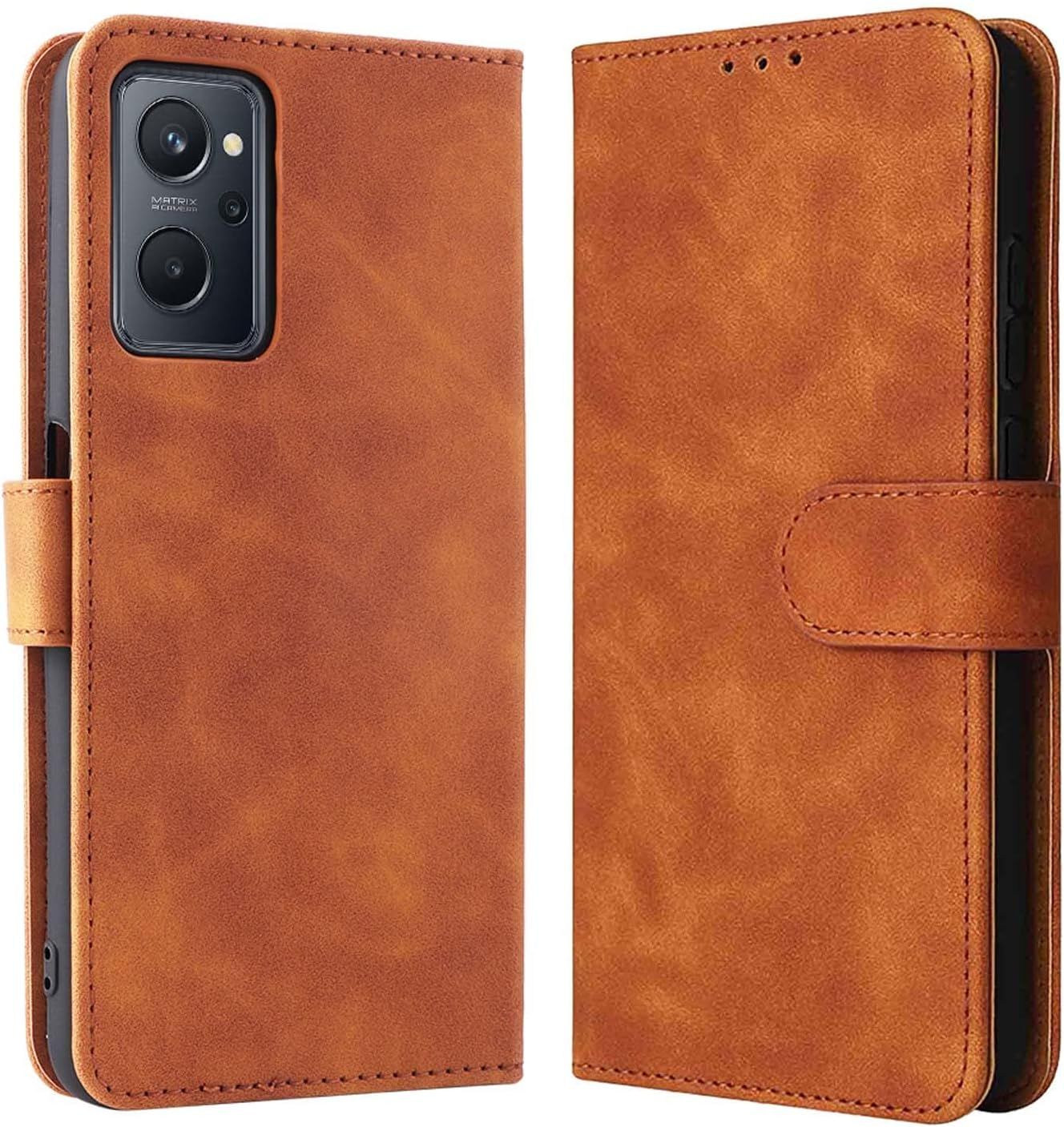 Coque Pour Oppo A76 4g / Oppo A36 4g Retro Housse En Cuir, Premium Pu/Tpu Flip Phone Case Avec Emplacement Pour Carte Support Magnétique Étui De Protection. Marron