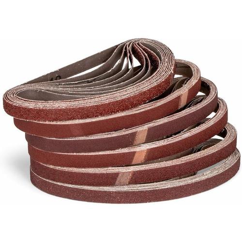 Lot de 120 bandes abrasives en tissu - 13 x 457 mm ?P180? MNS