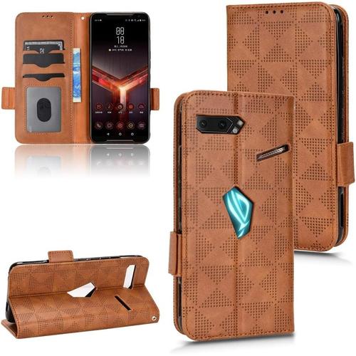 Coque Cuir Pour Asus Rog Phone Ii Zs660kl I001d Coque Housse Etui Cover,Coque Pour Asus Rog Phone Ii Zs660kl,Coque Pour Asus Rog Phone Ii Étui Pour Téléphone Brown