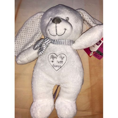 Doudou Lapin Blanc Mon Petit C¿Ur Pommette