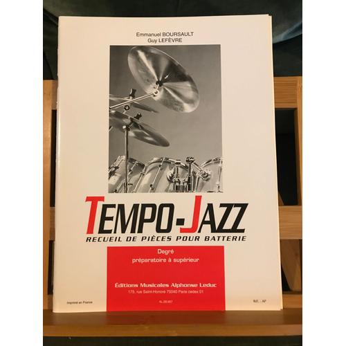 Boursault / Lefevre Tempo Jazz Recueil Pour Batterie Partition Éditions Leduc