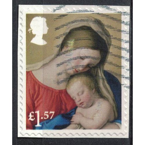 Royaume Uni 2017 Oblitéré Used Sur Fragment Madonna And Child La Vierge Et L'enfant