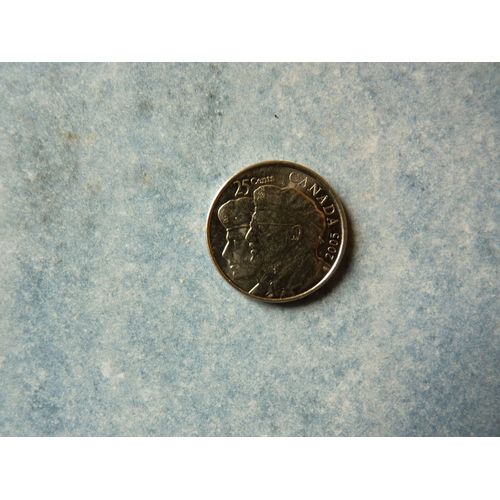 Pièce 25 Cents Canada 2005 Année De L'ancien Combattant
