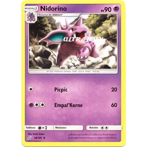 Pokémon - 58/181 - Nidorino - Sl9 - Soleil Et Lune - Duo De Choc - Peu Commune