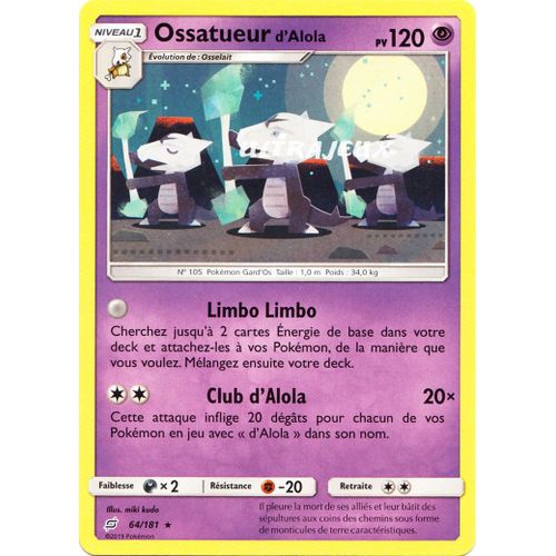 Pokémon - 64/181 - Ossatueur D'alola - Sl9 - Soleil Et Lune - Duo De Choc - Rare