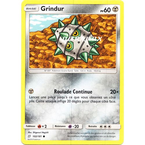 Pokémon - 102/181 - Grindur - Sl9 - Soleil Et Lune - Duo De Choc - Commune