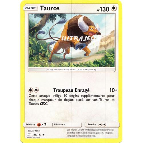 Pokémon - 129/181 - Sl9 - Soleil Et Lune - Duo De Choc - Tauros - Peu Commune