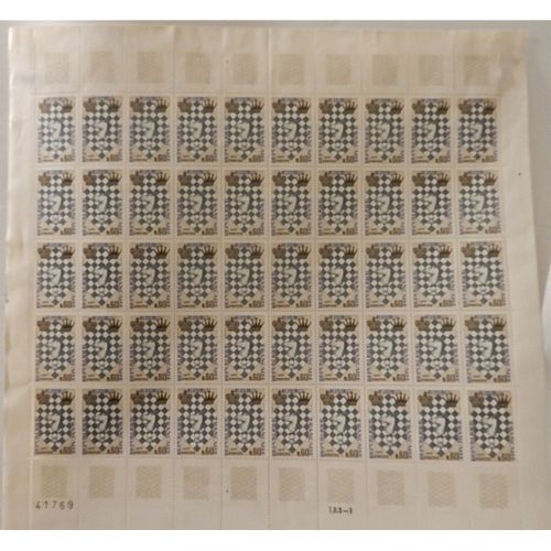 Planche De 50 Timbres Français Neufs Jeux D'échecs 0,60 France