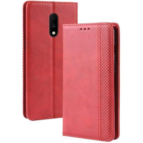 Coque Pour Oneplus 7 Etui Coques Et Housse Coque Oneplus 7 Cuir Carte Bancaire Fentes Cover De Protection Bumper Couvrir Flip Magnétique Couverture Coquille Arrière