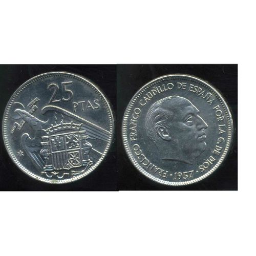 Pièce Monnaie Espagne 1957 (75) - 25 Ptas - Pesetas - Juan Carlos