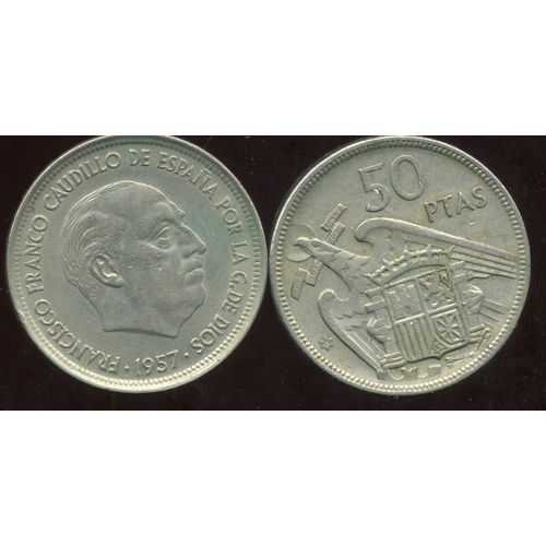 Pièce Monnaie Espagne 1957 (58) - 50 Ptas - Pesetas - Juan Carlos