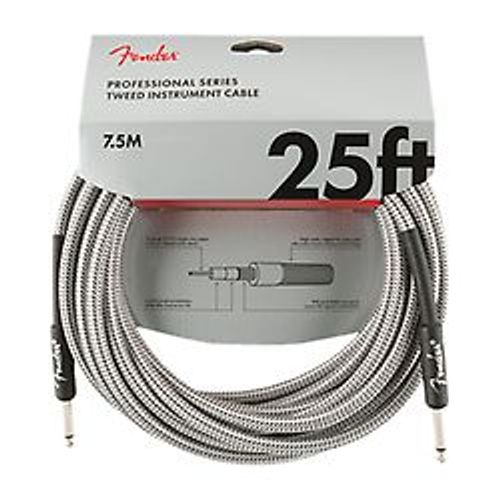 Professional Series Instrument Cable, 7,5m, White Tweed