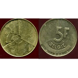 Pièce Monnaie Belgique - 5 Francs - 1993 - Fr. -