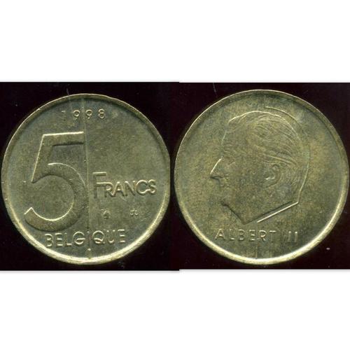 Pièce Monnaie Belgique - 5 Francs - 1998 - Fr. - Albert Ii
