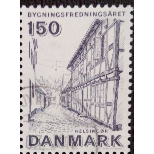 Timbre Danenark Yt 600 Anne Queenstraede (Rue), Helsingore 1975