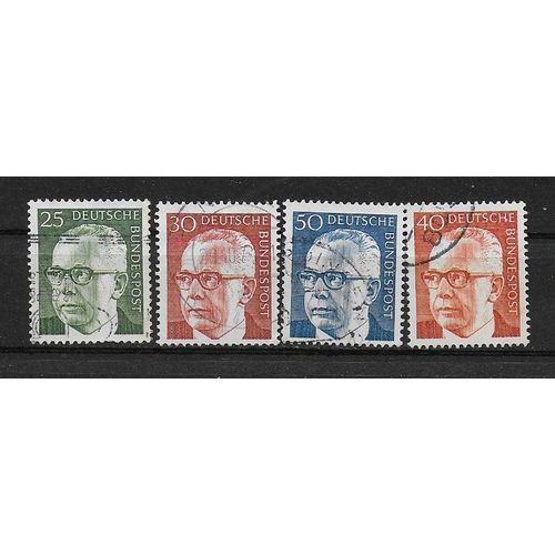 Allemagne 1970 : Président G. Heinemann - Série De 4 Timbres Oblitérés