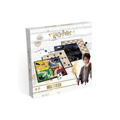 Harry Potter - Boite Multi Jeux De Societe Enfant - 3 Plateaux, Pions, De, Cartes - Classiques - Set Coffret Famille Et Carte