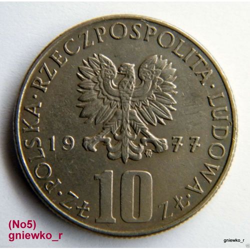Pièce Monnaie 10 ZłOtych 1977 R BolesłAw Prus ★ Polska - Pologne