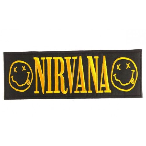 Gros Patch Nirvana Groupe Grunge Rectangulaire 33x11cm Ecusson Dos Veste