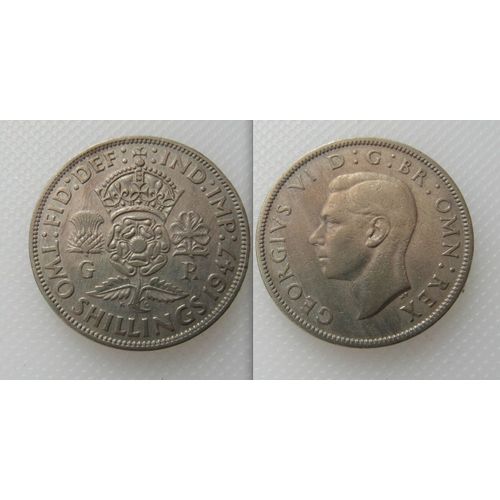 Pièce Monnaie - Royaume Uni - Two Shilling 1947