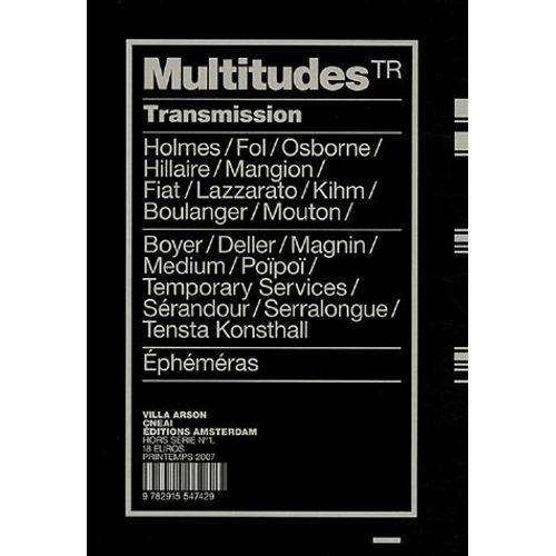 Multitudes N° Hors-Série 1, Pri - Transmissions