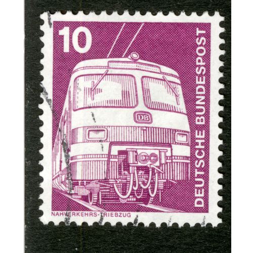 Timbre Oblitéré Deutsche Bundespost, Nahverkehrs - Triebzug, 10