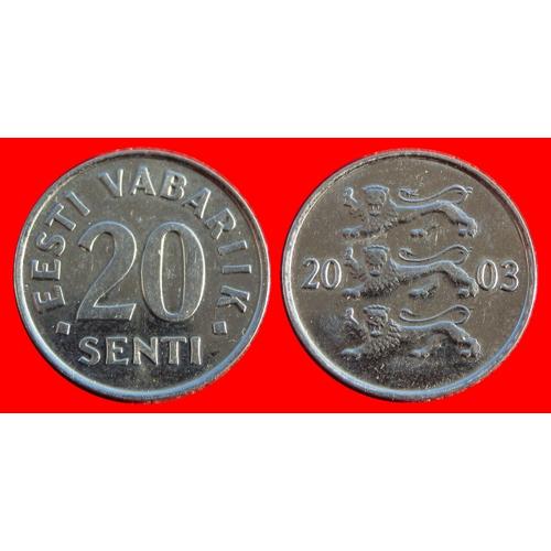 Pièce Monnaie - Estonie, 20 Senti 2003 Estonia