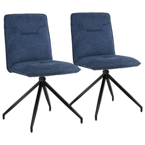 Lot De 2 Chaises En Tissu Bleu Aren