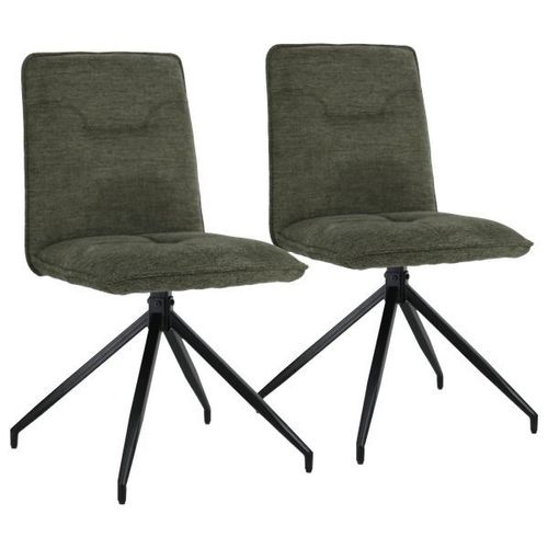 Lot De 2 Chaises En Tissu Vert Aren