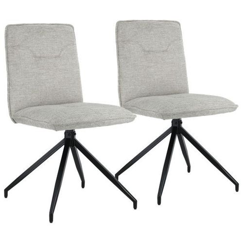 Lot De 2 Chaises En Tissu Beige Aren