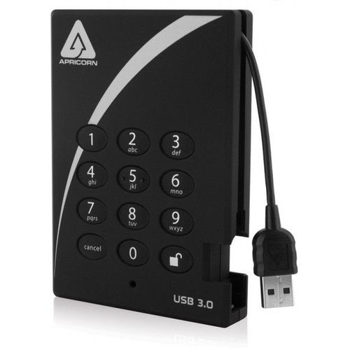 Apricorn Aegis Padlock 3.0 A25-3PL256-2000 - Disque dur - chiffré - 2 To - externe (portable) - 2.5" - USB 3.0 - 5400 tours/min - mémoire tampon : 8 Mo - FIPS 197